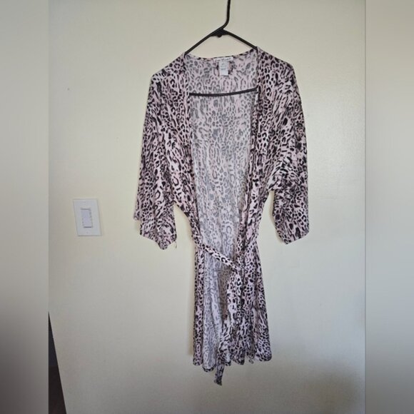 NWOT Linea Donatella Leopard Print Robe L/XL - Picture 1 of 5